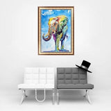 Full Drill - 5D DIY Diamond Painting Kits Watercolor Colorful Elephant - NEEDLEWORK KITS