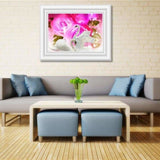 Dream Swans Love Pattern Wall Decor Full Drill - 5D Diy