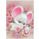 Full Drill - 5D Diamond Painting Kits Pink Farm Animal