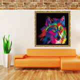 Full Drill - 5D DIY Diamond Painting Kits Colorful Cool Wolf