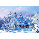 Full Drill - 5D DIY Diamond Painting Kits Snowy Cottage In