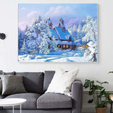 Full Drill - 5D DIY Diamond Painting Kits Snowy Cottage In