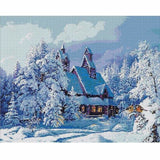 Full Drill - 5D DIY Diamond Painting Kits Snowy Cottage In