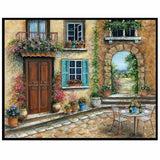Oil Painting Style Garden Door Diy Full Drill - 5D Diamond