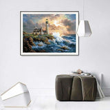 Oil Painting Style Lighthouse Diy Full Drill - 5D Mosaic