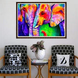 Full Drill - 5D DIY Diamond Painting Kits Watercolor Loving Elephants - NEEDLEWORK KITS