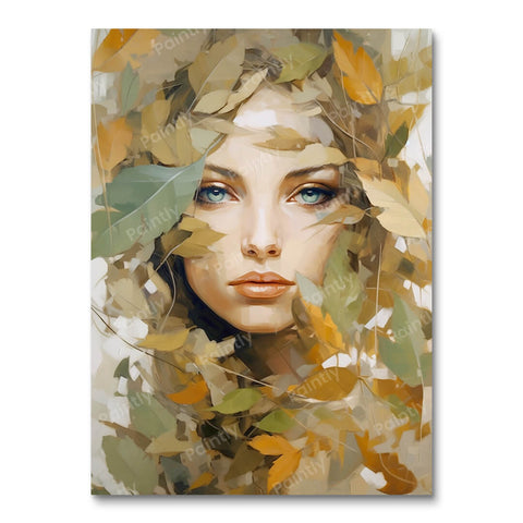 Glossy Greenery Flora Face (Diamond Painting)