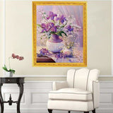 Lavender And Pink Flowers Full Drill - 5D Diy Diamond 