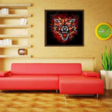 Full Drill - 5D DIY Diamond Painting Kits Abstract Fire Roaring Wolf - NEEDLEWORK KITS