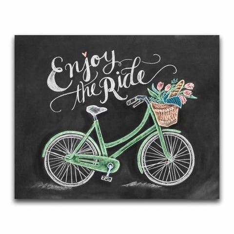 Full Drill - 5D DIY Diamond Painting Kits Blackboard Bicycle - NEEDLEWORK KITS