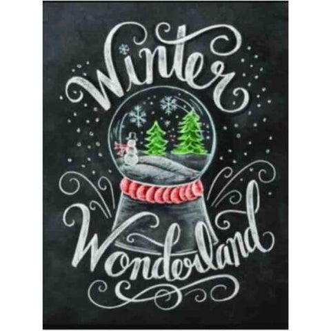 Full Drill - 5D DIY Diamond Painting Kits Blackboard Winter Wonderland - NEEDLEWORK KITS