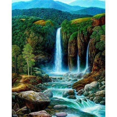 Full Drill - 5D DIY Diamond Painting Kits Dream Landscape Mountain Waterfall - NEEDLEWORK KITS