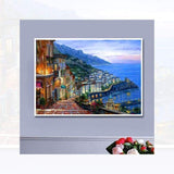 Hot Sale Landscape Seaside Town Diy Full Drill - 5D Mosaic Diamond Painting Kits VM5020 - NEEDLEWORK KITS