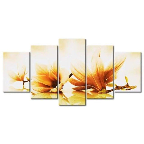 Large Size Multi Panel Golden Flower Full Drill - 5D Diy Embroidery Painting Kits VM7930 - NEEDLEWORK KITS