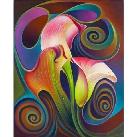 Modern Art Flower Abstract Patterns Full Drill - 5D Diy Diamond Painting Kits VM79935 - NEEDLEWORK KITS