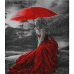 Modern Art Red Umbrella Woman Portrait Full Drill - 5D Diy Diamond Painting Kits VM9217 - NEEDLEWORK KITS