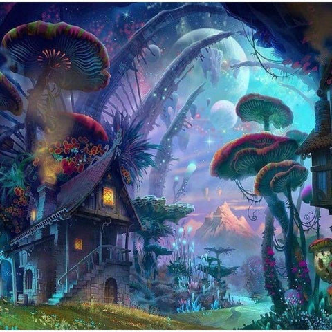 Mushroom World Full Drill - 5D Diy Diamond Painting Kits  Mosaic - NEEDLEWORK KITS