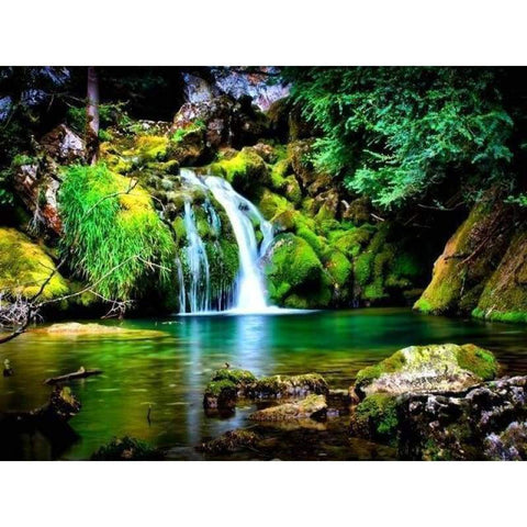 New Hot Sale Landscape Waterfall Full Drill - 5D Diy Diamond Painting Kits VM9153 - NEEDLEWORK KITS