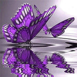 New Hot Sale Purple Butterfly Full Drill - 5D Cross Stitch Rhinestone Painting VM1205 - NEEDLEWORK KITS