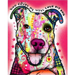 2019 Special  Colorful Wall Decor Dog Diy 5d Rhinestone VM1947 - NEEDLEWORK KITS
