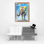 Full Drill - 5D DIY Diamond Painting Kits Watercolor Colorful Elephant - NEEDLEWORK KITS