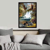 Full Drill - 5D DIY Diamond Painting Kits Autumn Mountain Waterfall - NEEDLEWORK KITS