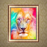 Full Drill - 5D DIY Diamond Painting Kits Colorful Lion Face - NEEDLEWORK KITS
