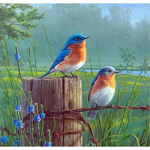 Blue Birds Full Drill - 5D Resin Diamond Painting VM58605