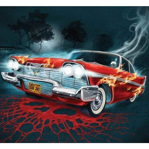 Full Drill - 5D DIY Diamond Painting Kits Cartoon Cool Red Car In The Dark - NEEDLEWORK KITS