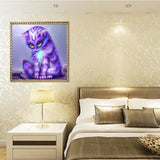 Dream Lavender Little Cat Diy Full Drill - 5D Cross Stitch 