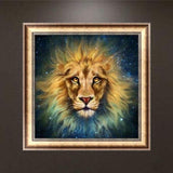 Full Drill - 5D DIY Diamond Painting Kits Fantastic Animal Lion Starry Sky - NEEDLEWORK KITS