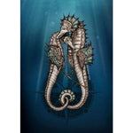 Full Drill - 5D DIY Diamond Painting Kits Fantasy Cartoon Seahorse Loving in the Sea - NEEDLEWORK KITS