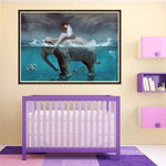 Full Drill - 5D DIY Diamond Painting Kits Fantasy Beauty and Elephant in the Sea - NEEDLEWORK KITS