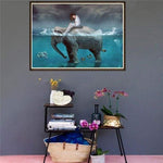 Full Drill - 5D DIY Diamond Painting Kits Fantasy Beauty and Elephant in the Sea - NEEDLEWORK KITS