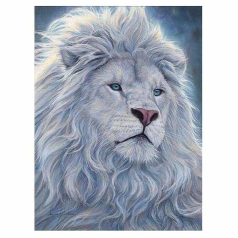 Full Drill - 5D DIY Diamond Painting Kits Fantastic White Lion - NEEDLEWORK KITS