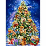 Full Drill - 5D Diamond Painting Kits Bears Christmas Tree -