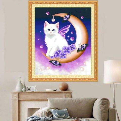 Full Drill - 5D Diamond Painting Kits Cartoon Cute Cat on 