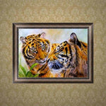 Full Drill - 5D Diamond Painting Kits Couple Tiger in Love -