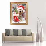 Full Drill - 5D Diamond Painting Kits Cute Dog Christmas - 3