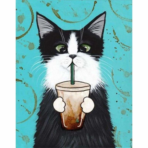 Full Drill - 5D DIY Diamond Painting Kits Cartoon Funny Cat 