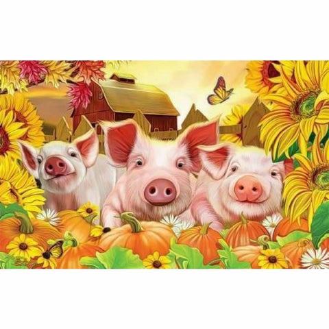 Full Drill - 5D DIY Diamond Painting Kits Cartoon Funny Pigs