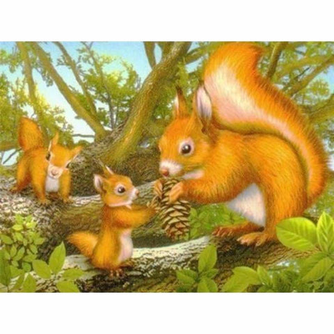 Full Drill - 5D DIY Diamond Painting Kits Cartoon Squirrel 