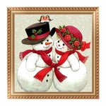 Full Drill - 5D DIY Diamond Painting Kits Cartoon Winter Cartoon Snowman Lover - NEEDLEWORK KITS