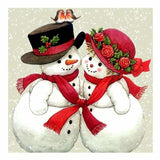 Full Drill - 5D DIY Diamond Painting Kits Cartoon Winter Cartoon Snowman Lover - NEEDLEWORK KITS