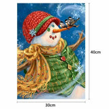 Full Drill - 5D DIY Diamond Painting Kits Cartoon Winter Warm Snowman - NEEDLEWORK KITS