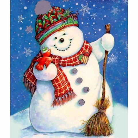 Full Drill - 5D DIY Diamond Painting Kits Cute Snowman In Winter - NEEDLEWORK KITS