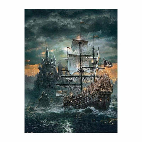 Full Drill - 5D DIY Diamond Painting Kits Dream Castle Ship 