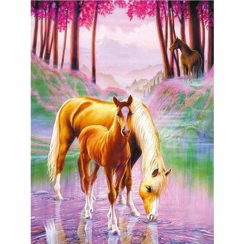 Full Drill - 5D DIY Diamond Painting Kits Dream Horse Family