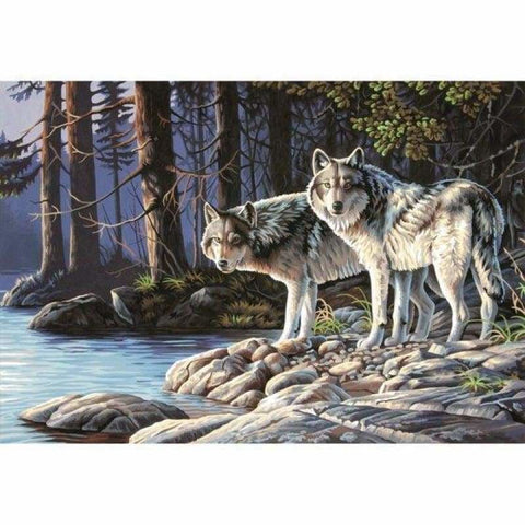 Full Drill - 5D DIY Diamond Painting Kits Dream Wolves In Winter - NEEDLEWORK KITS