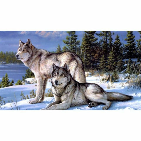 Full Drill - 5D DIY Diamond Painting Kits Dream Wolves In Winter - NEEDLEWORK KITS